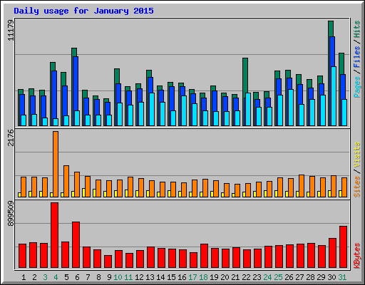 Daily usage for January 2015