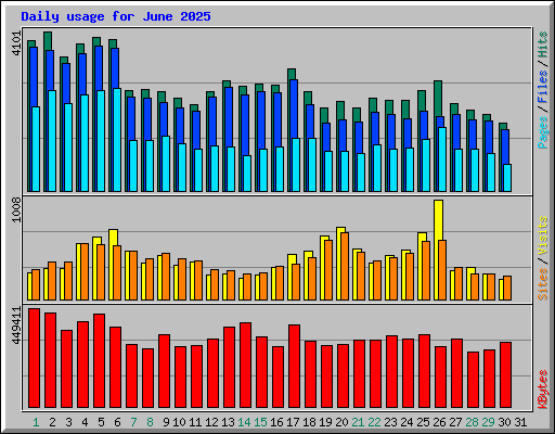 Daily usage for June 2025