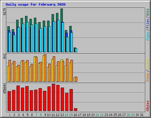 Daily usage for February 2026