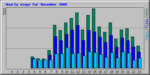 Hourly usage for December 2005
