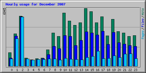 Hourly usage for December 2007
