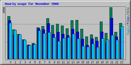 Hourly usage for November 2008