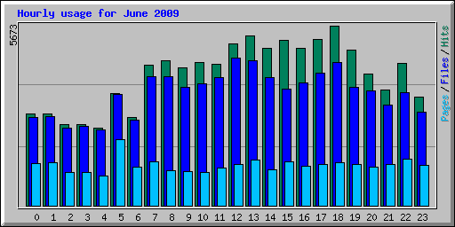 Hourly usage for June 2009