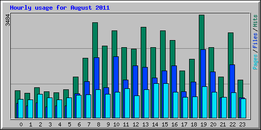 Hourly usage for August 2011