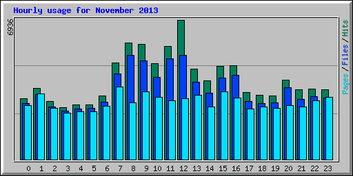 Hourly usage for November 2013