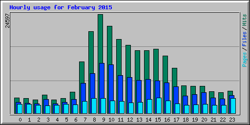 Hourly usage for February 2015