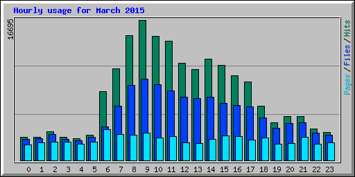 Hourly usage for March 2015
