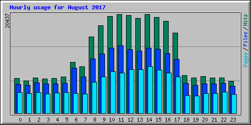 Hourly usage for August 2017