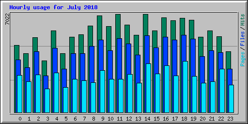 Hourly usage for July 2018