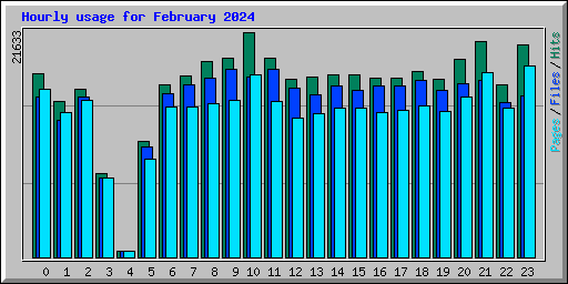 Hourly usage for February 2024