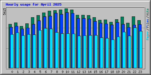 Hourly usage for April 2025
